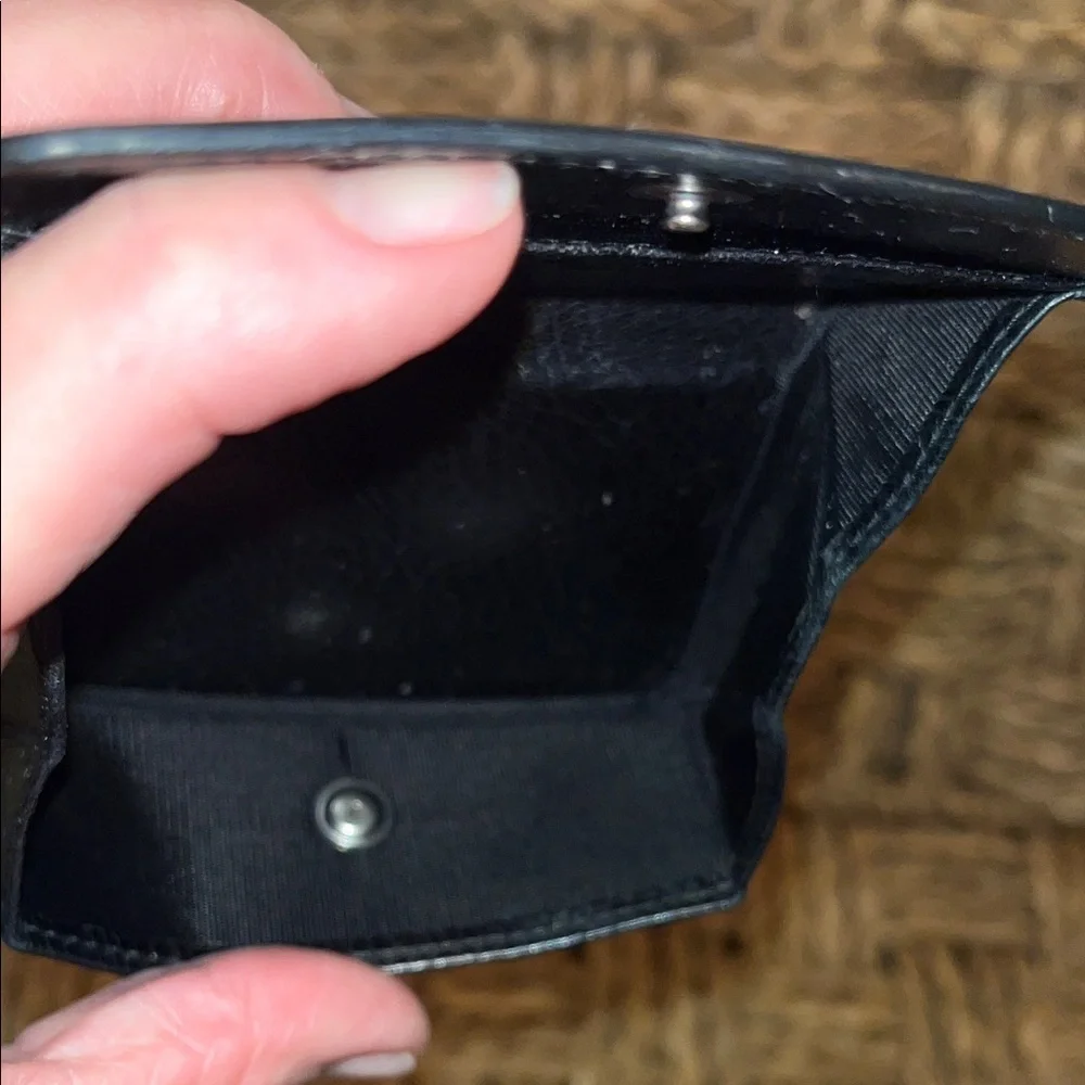 Salvatore Ferragamo Black Leather Folded Card & Key Holder